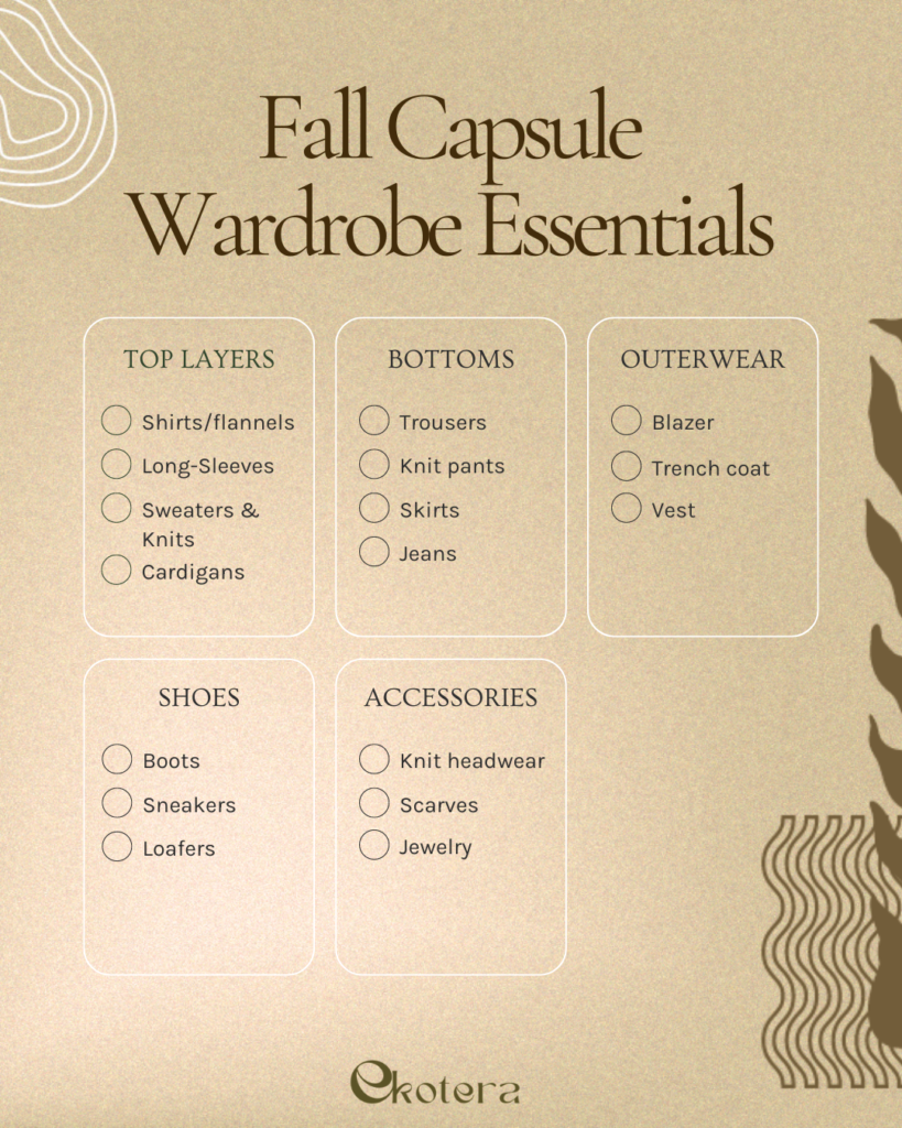A checklist of Fall Capsule Wardrobe Essentials