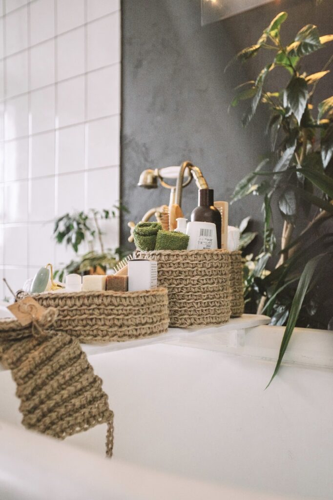 Organic Hair care products gathered in a basket